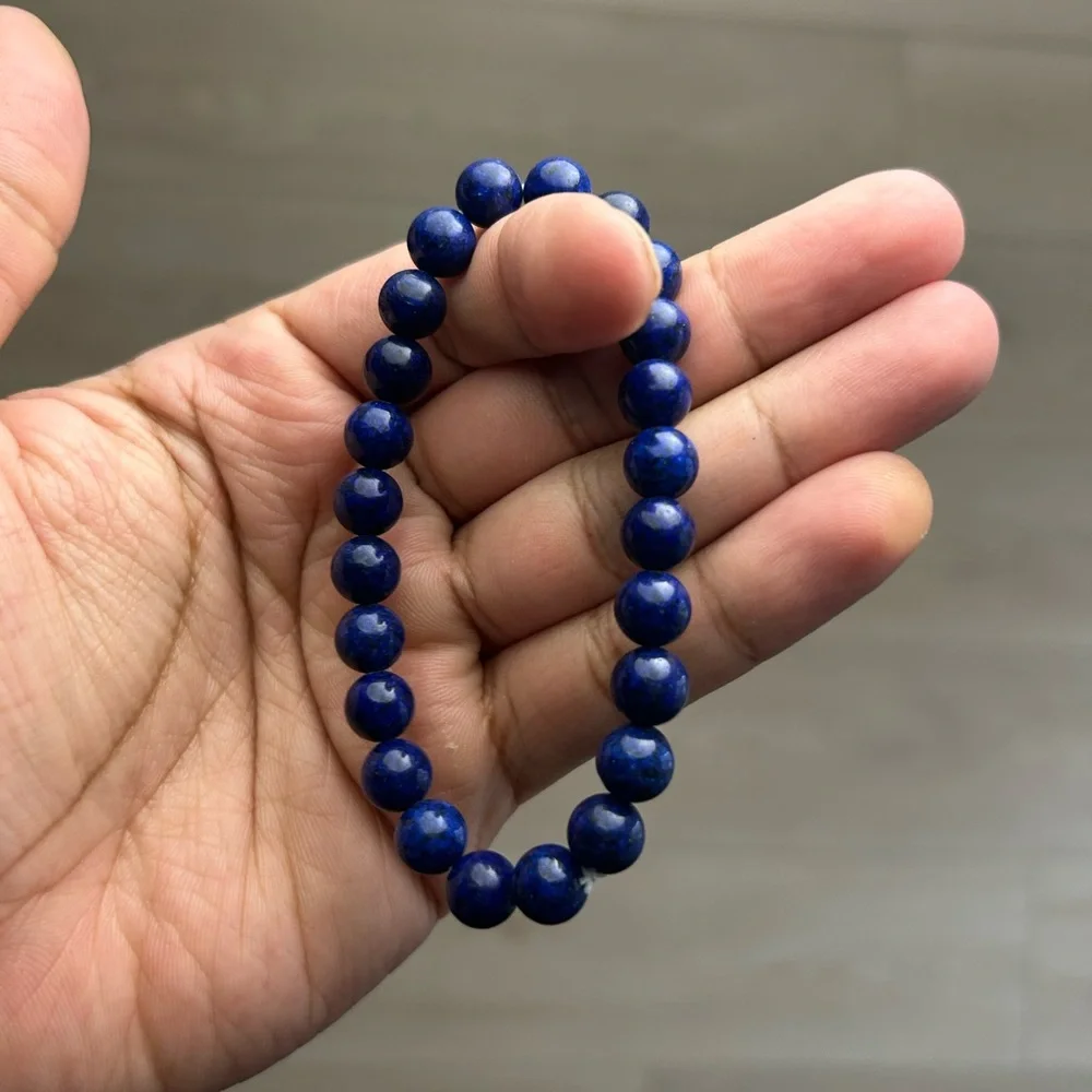 Blue Onyx Beaded Stretch Bracelet